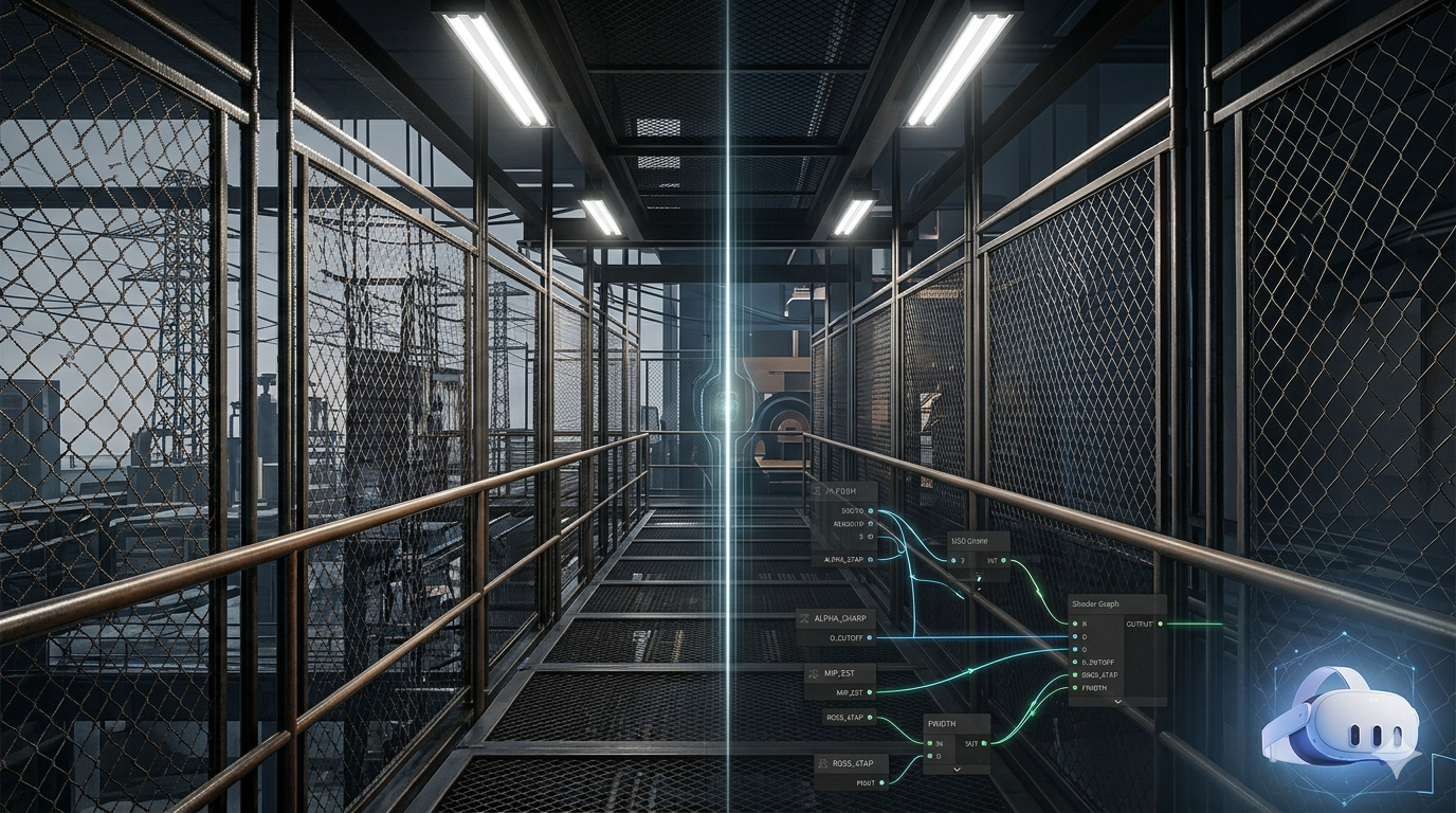 Stopping Fence Cages from Dissolving at Distance in VR: A Mip-Aware Alpha Function for Thin Geometry in Unity
