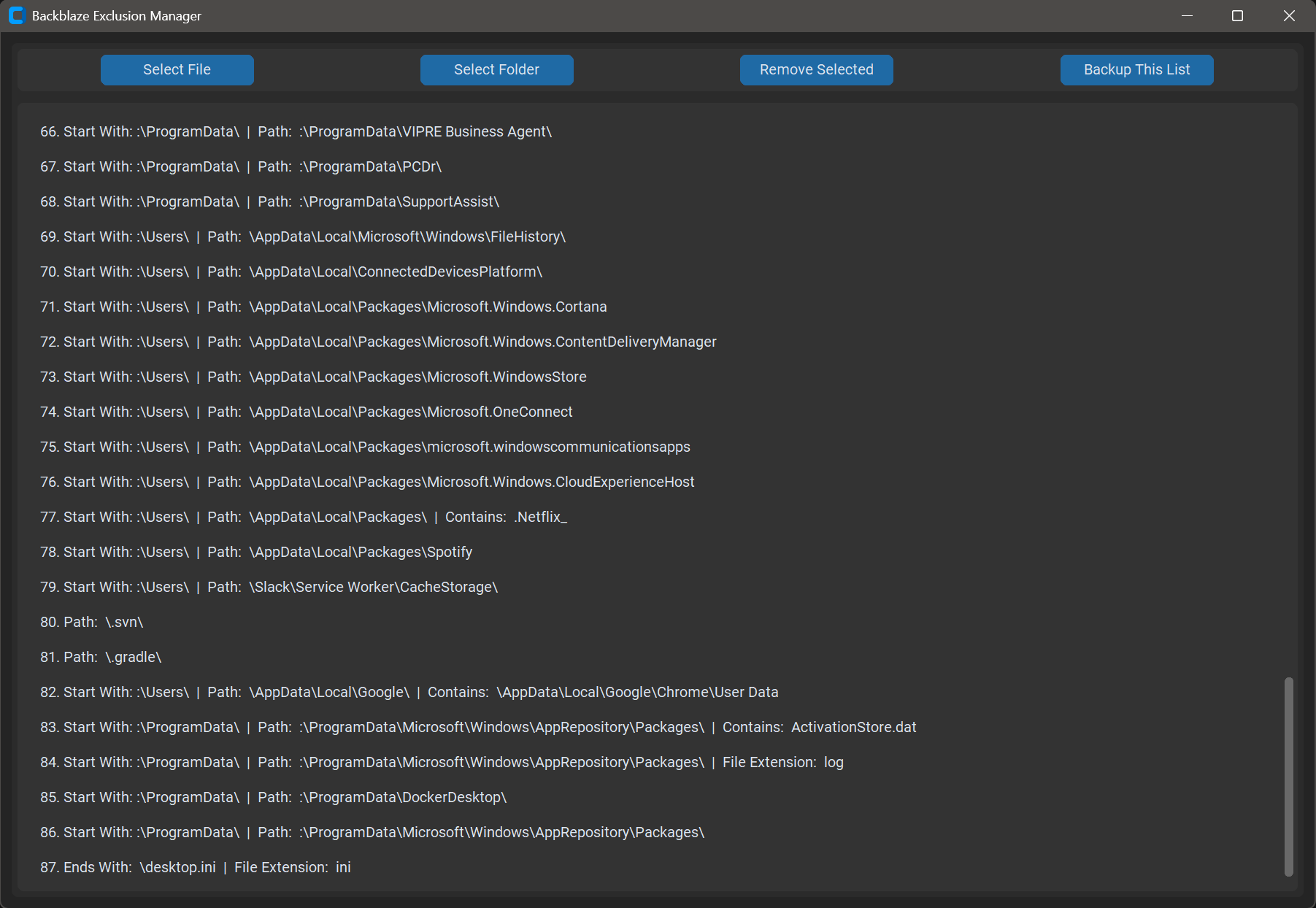 The exclusion manager