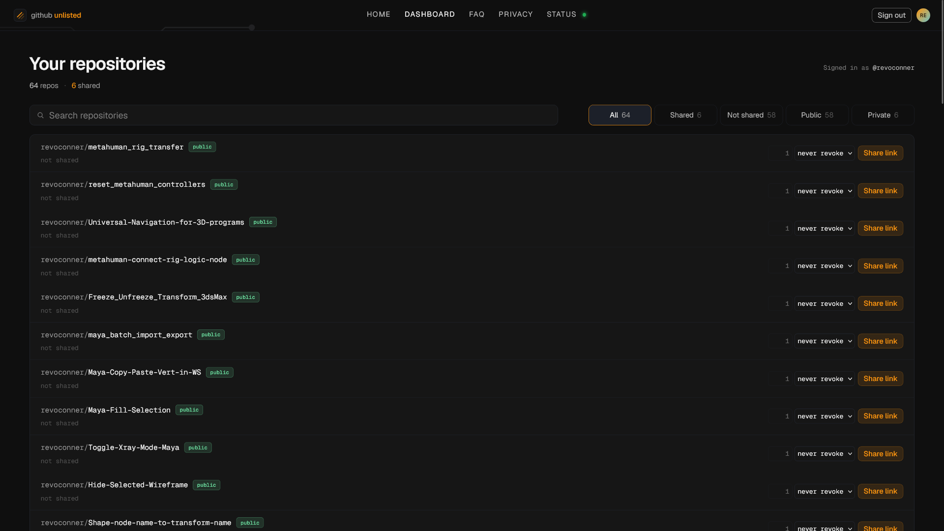The dashboard