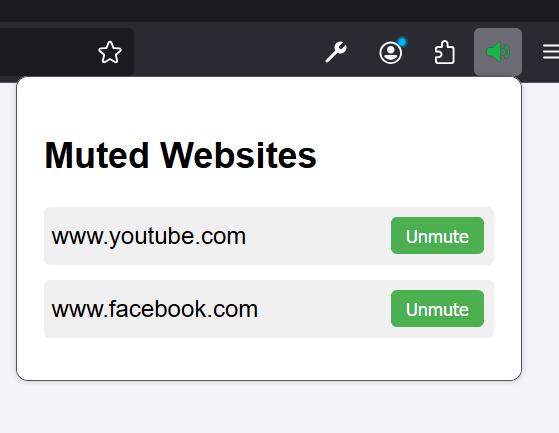 Muting a site from the tab context menu